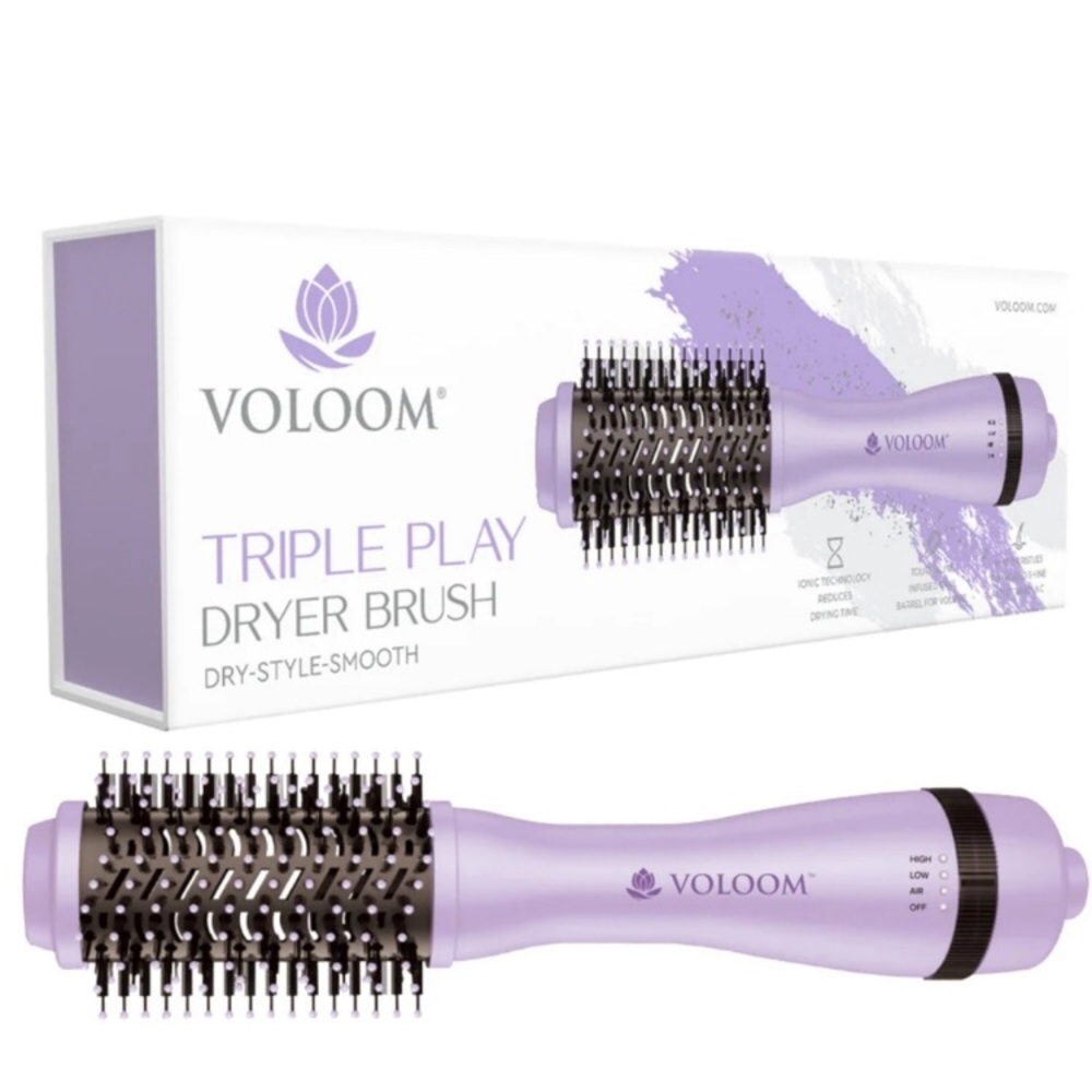 VOLOOM Triple Play - BLOW DRYER BRUSH - Purple